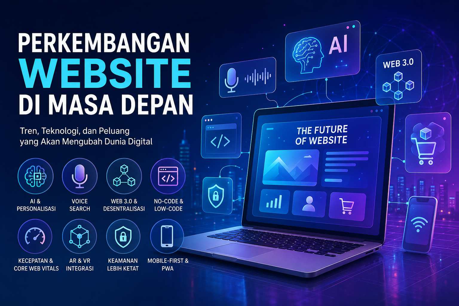 perkembangan website kedepan infographic